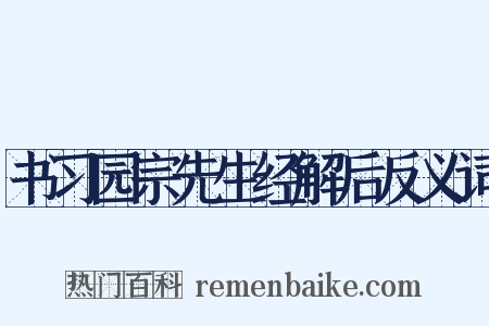 书习园宗先生经解后反义词是什么意思的图片